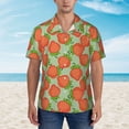 thumbnail image 4 of Fotbe Hand Drawn Strawberry Hawaiian Shirt for Men Unisex Summer Beach Casual Short Sleeve Cotton Linen Button Down Shirts-Large, 4 of 9