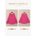 thumbnail image 4 of Blusa Eytino para mujer, talla grande, verano, cuello en V, gasa, 3X Rose, 4 of 6