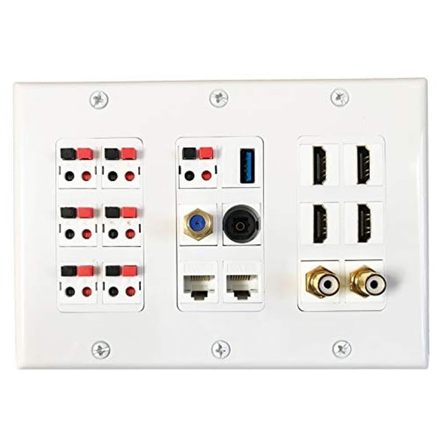 Placa de pared para altavoces DiyTech Premium, 7 Altavoces, 4 HDMI, 2