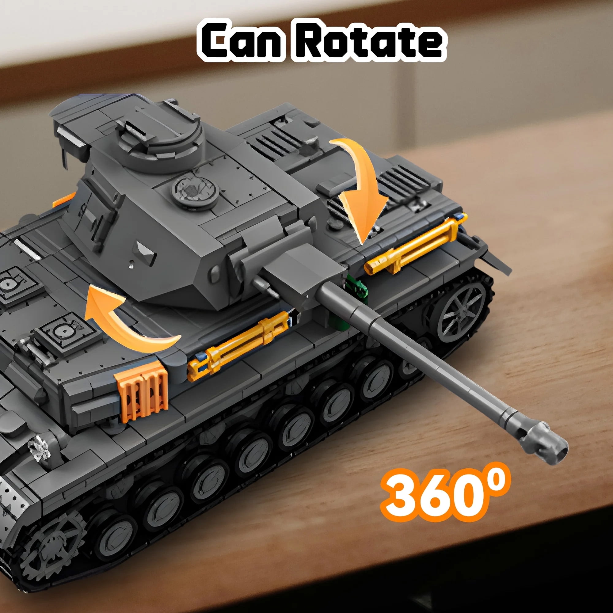 GZBrick PZ.KPFW.IV AUSF.F2 Tank Building Sets WW2 Military Toy for Adults Boy Compatible with Lego 1419PCS