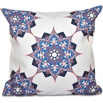 Simply Daisy 16" x 16" Rhapsody Geometric Outdoor Pillow, Navy