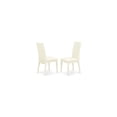thumbnail image 3 of 3Pc Dinette Set - Round Table & 2 Linen Chairs - Linen White Finish, 3 of 5