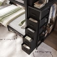 thumbnail image 5 of Harper & Bright Designs Twin Size Quad Bunk Bed with Storage Drawers, Metal Bunk Bed Frame with Wardrobe and Open Shelves, Industrial Bunk Bed with Ladder and Guardrail for 4, Black, 5 of 14