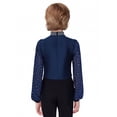 thumbnail image 4 of Doomiva Kids Boys Shiny Latin Tango Ballroom Dance Leotard Top Long Sleeve Bodysuit Gymnastics Modern Dancewear Navy Blue 8, 4 of 7