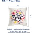 thumbnail image 5 of Happy Mother Day Throw Pillow Covers,Text Mother's Day On Colorful Flowers Decorative Pillow Covers Digital Printing Blended Fabric for Couch Sofa Bed Invisible Zipper 16X16 in, 5 of 6