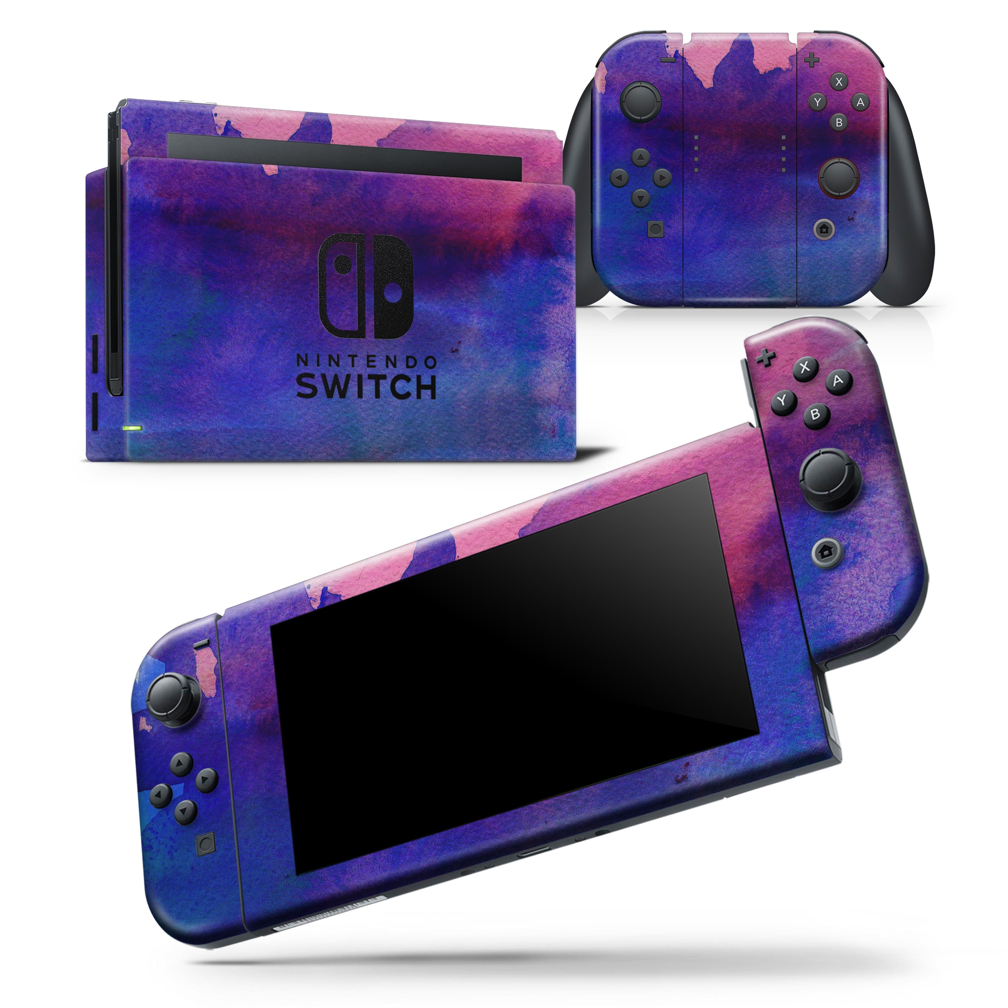 Dark Absorbed Watercolor Texture Skin Wrap Decal Compatible With The Nintendo Switch Console Joycons Walmart Com Walmart Com - dark purple texture roblox