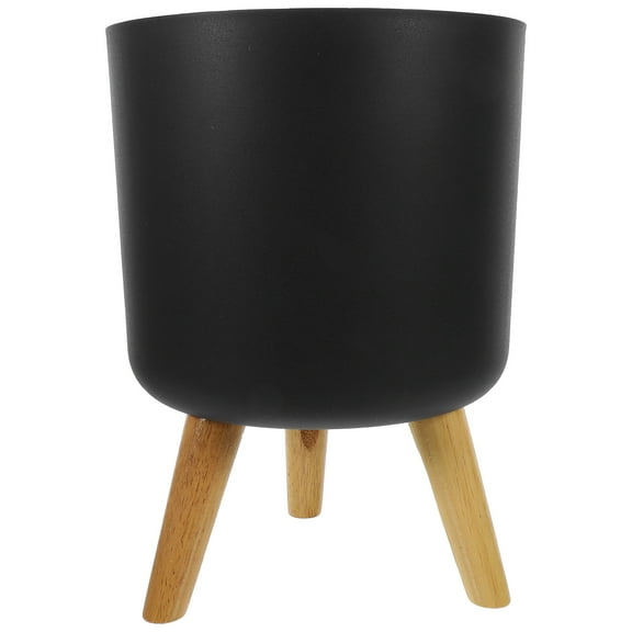 LOLIPPYY Indoor Planter Pots With Stand Round Flower Pot Grey 1Set