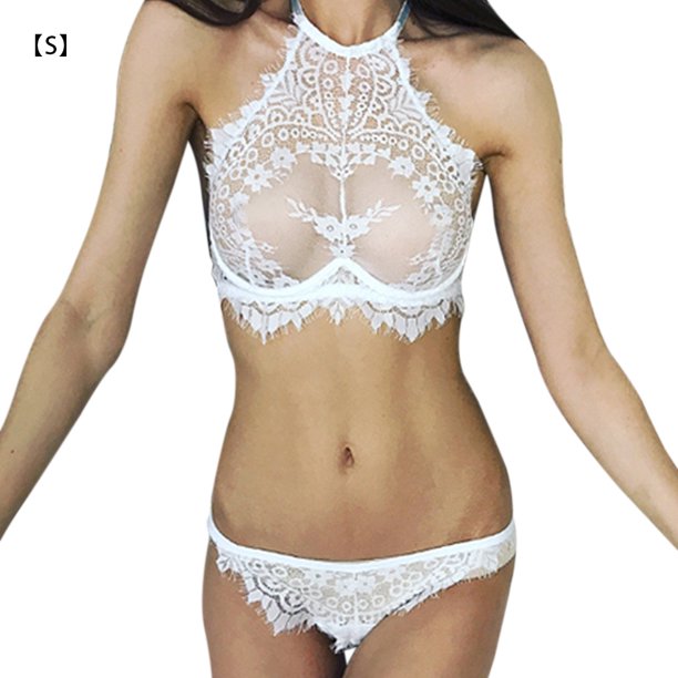 Conjunto de ropa interior de encaje de pestañas encantadoras para mujer, lencería de perspectiva, ropa de dormir, regalo Speravity XX000189-02