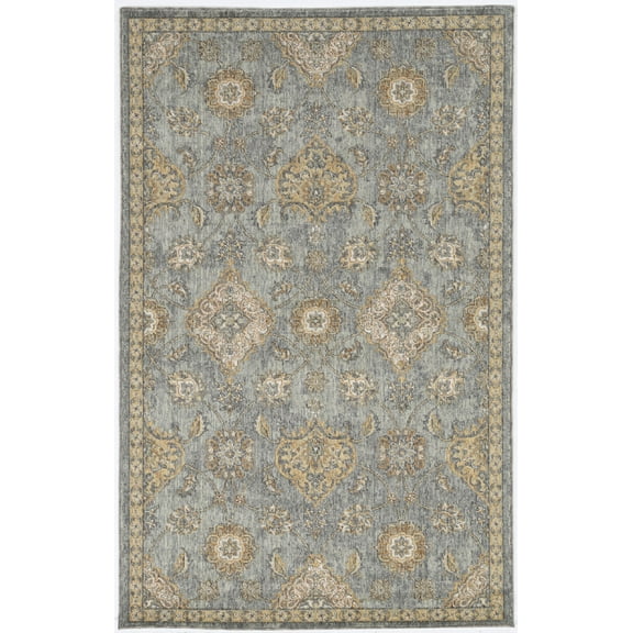 2'x3' Sage Green Machine Woven Vintage Traditional Indoor Accent Rug