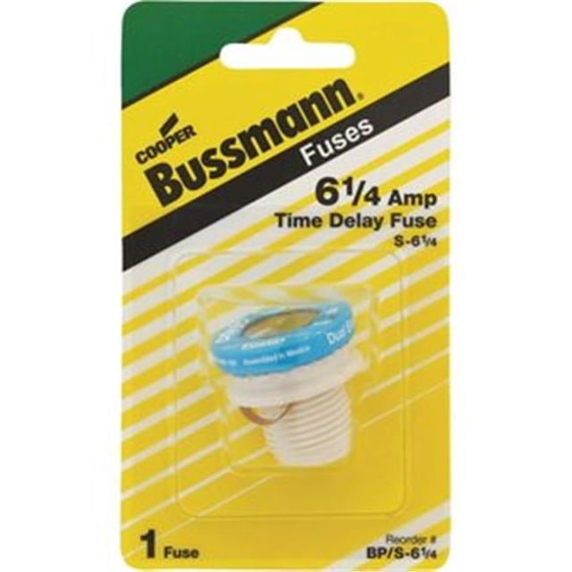 Bussman Electrical BP-S-6-1-4 6.25A Time Delay Plug Fuse