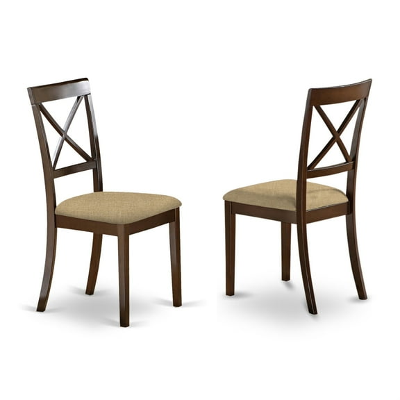 Slender X Back Kitchen Chairs - Stylish & Comfortable Seating with Microfiber Seats - Cappuccino Finish - Elevate Your Dining Experience!