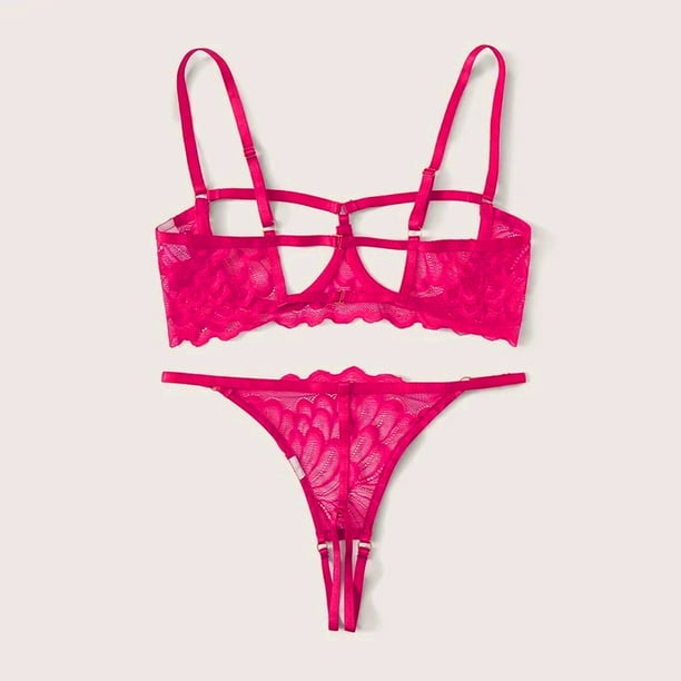 Victoria'S Secret Thongs  Very Sexy Fishnet Floral Open Back Brazilian  Panty Lipstick Red - Womens · Clean Livin Life