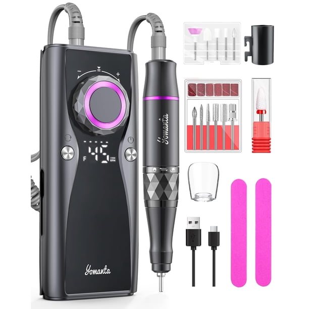 Taladro de uñas eléctrico Yomanta 45.000 RPM recargable por USB