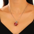 thumbnail image 3 of Yesbay Dark Red Faux Rose Pendant Necklace for Women Zircon Love Heart Flower Choker Gothic Punk Jewelry for Dating Daily Wear Banquet Party, 3 of 8