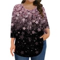 thumbnail image 1 of WZXFASHION T-Shirts Décontractés pour Femmes Grande Taille Manches 3/4 Col Rond Mignons Tuniques Hauts T-Shirts Basiques Blouses Tee de Travail Business Haut Rabais de 50 % Liquidation T-shirt à Manches Longues pour Femmes, 1 of 6