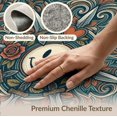 thumbnail image 6 of ODIKA 4'x6' Washable Area Rug Pet Friendly, Non-Shedding Graphic Distressed Face Muted Teal Ivory Symmetrical Beast for Bedroom, Reading Nook, 6 of 7