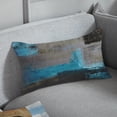 thumbnail image 3 of Throw Pillow Covers Modern Home Art Decor, 12 x 20 Inches Set of 2 Pillow Cases Decorative, Abstract Oil Painting Pillowcases for Bedroom, Living Room, Teal Grey, 3 of 6