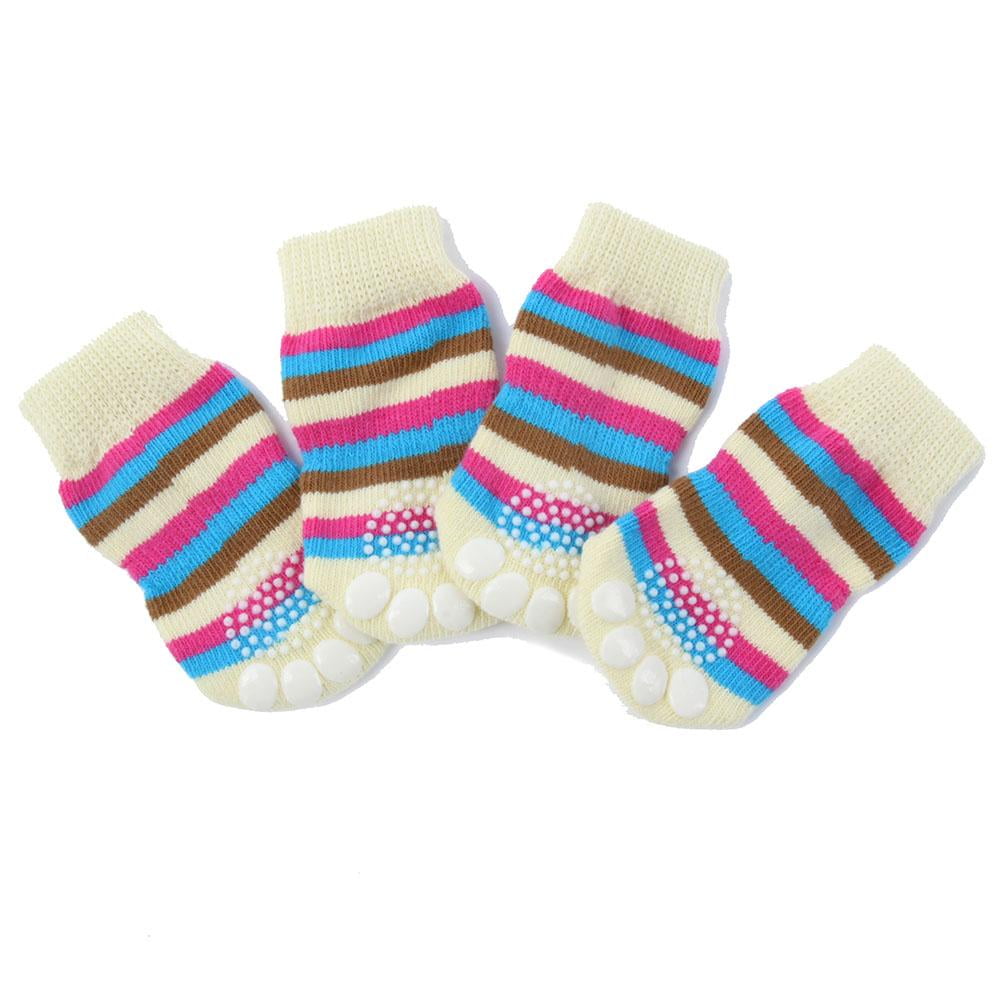 Dog Socks NonSlip Pet Socks with Rubber Reinforcement Knit Socks for