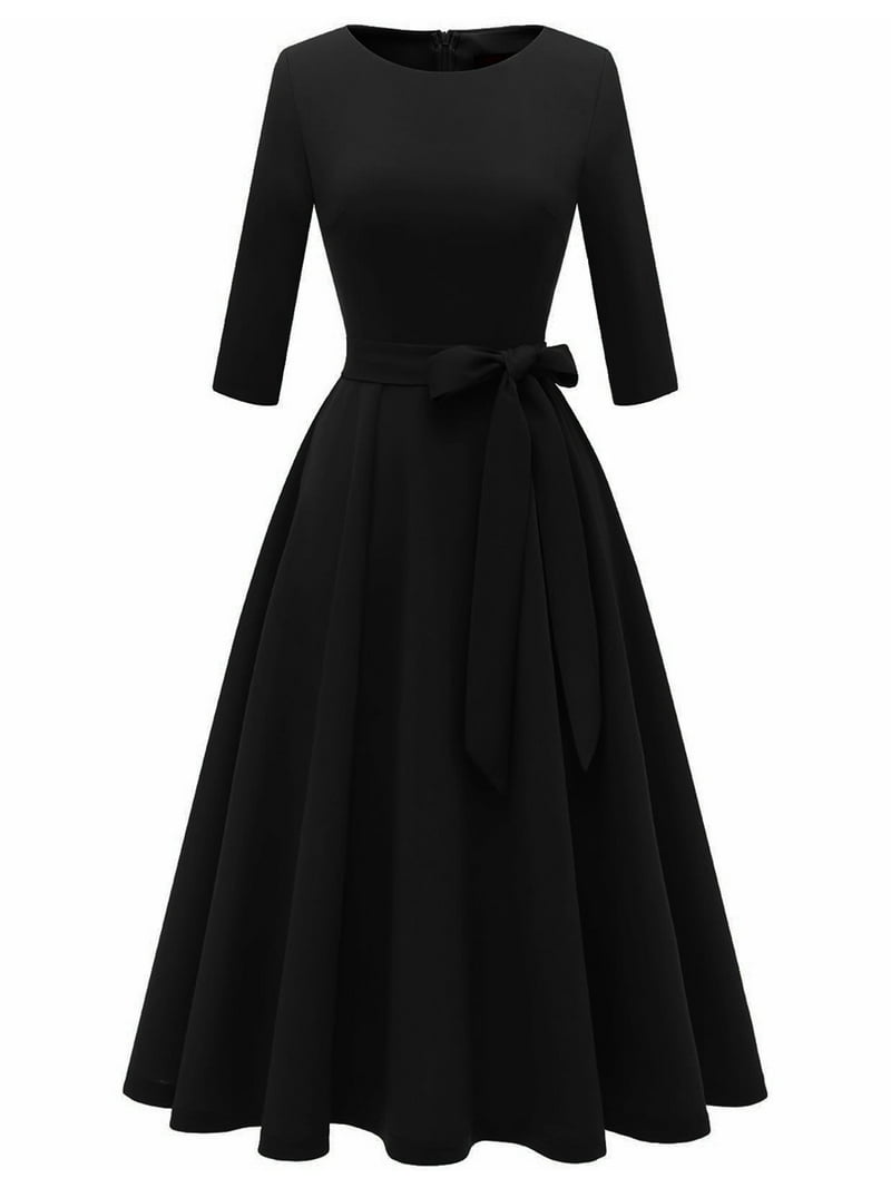 ZANKLEY Cocktail Dresses for Women, Elegant Wedding Guest 3/4 Sleeves Formal Church Dress, Fall 2025, Women's, Size: Large