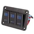 thumbnail image 4 of Panel de interruptor de palanca ANGGREK 5 pines luz LED Negra Y Azul oxidada 20A 30A, 4 of 8