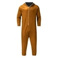 thumbnail image 5 of Rohuuque Women's and Men's Christams Onesie Playsuits Dress Up Pajama Jumpsuit with Zipper Front and Pocket Comfort Loungewear Brown, 5 of 9