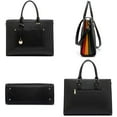 thumbnail image 2 of Laptop Bag 15.6 Inch for Women - Multi Pocket Waterproof PU Leather Ladies Computer Tote Shoulder Bags (Black)…, 2 of 8