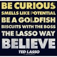 thumbnail image 2 of Men's Ted Lasso Be Curious Quote Stack Graphic Tee Navy Blue Large, 2 of 5