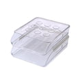 thumbnail image 2 of Auto Rolling, Caja de almacenamiento de huevos, Contenedor de huevos Diseño deslizante Organizador de nevera Porta huevos apilable Bandeja de huevos 2 capas SM SunniMix Almacenamiento de huevos, 2 of 8