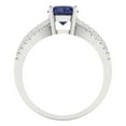 thumbnail image 4 of Solitaire with Accents Engagement Ring for Women - 1.27ct Simulated Blue Sapphire in 14K White Gold Promise Ring, 4 of 6
