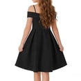 thumbnail image 4 of Busydd Girls Party Dress with Pockets 6-14 Years Trendy off Shoulder Spaghetti Strap Girls' Dresses Solid Color A-Line Girls Clothes 9-10 Years, 4 of 8