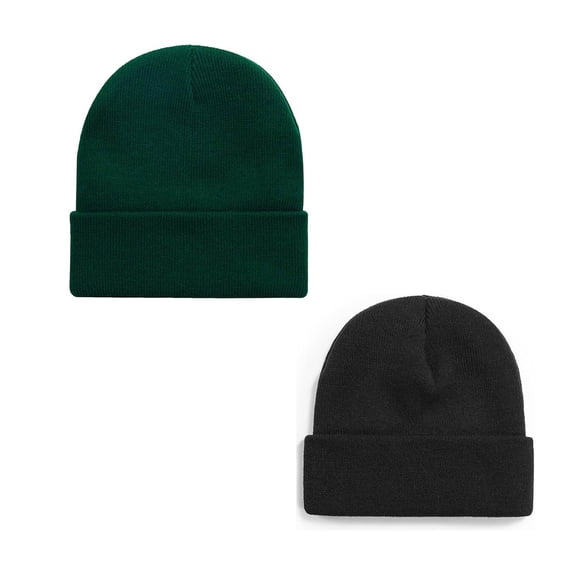 zrova 2 Pack Unisex Winter Beanie Hat - Soft Knit Warm Cuffed Skull Cap for Men and Women