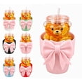 thumbnail image 4 of ZOUBAOQ Heart-Shaped Bear Car Cup Holder Adapter with Bow, Universal Drink Holder Insert for Vehicle Consoles, 4 of 7