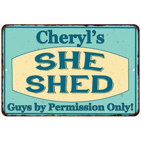 Cheryl's SHE SHED Vintage Look Sign 8x12 Chic Woman Metal ...