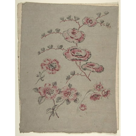 19th Century Patterns - Pink Flower Pattern Poster Print by Anonymous French 19th century (18 x 24)