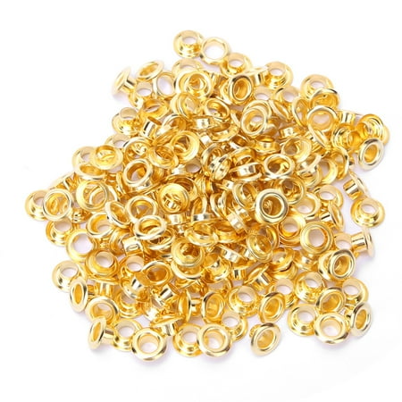 

Big sale 100 Set Brass Eyelet Clothing Bag Accessory Double Side 4mm Eyelet Grommet KitGolden