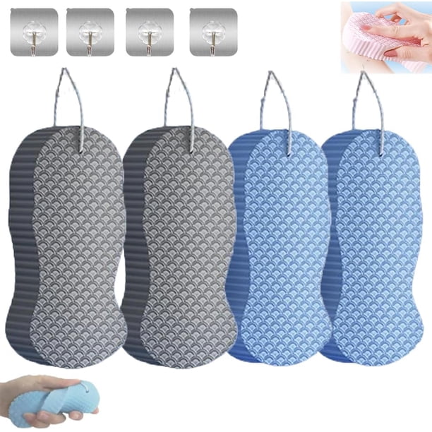 Esponja exfoliante Beyond Draw,Exfoliante Beyond Draw,Esponja exfoliante Beyond Draw,Esponja de baño exfoliante,Esponja de baño exfoliante súper suave 3D (4PCS-B)
