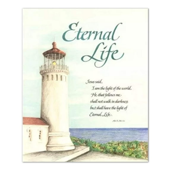 Lighthouse Lake Jesus Christ Wall Picture Art Print