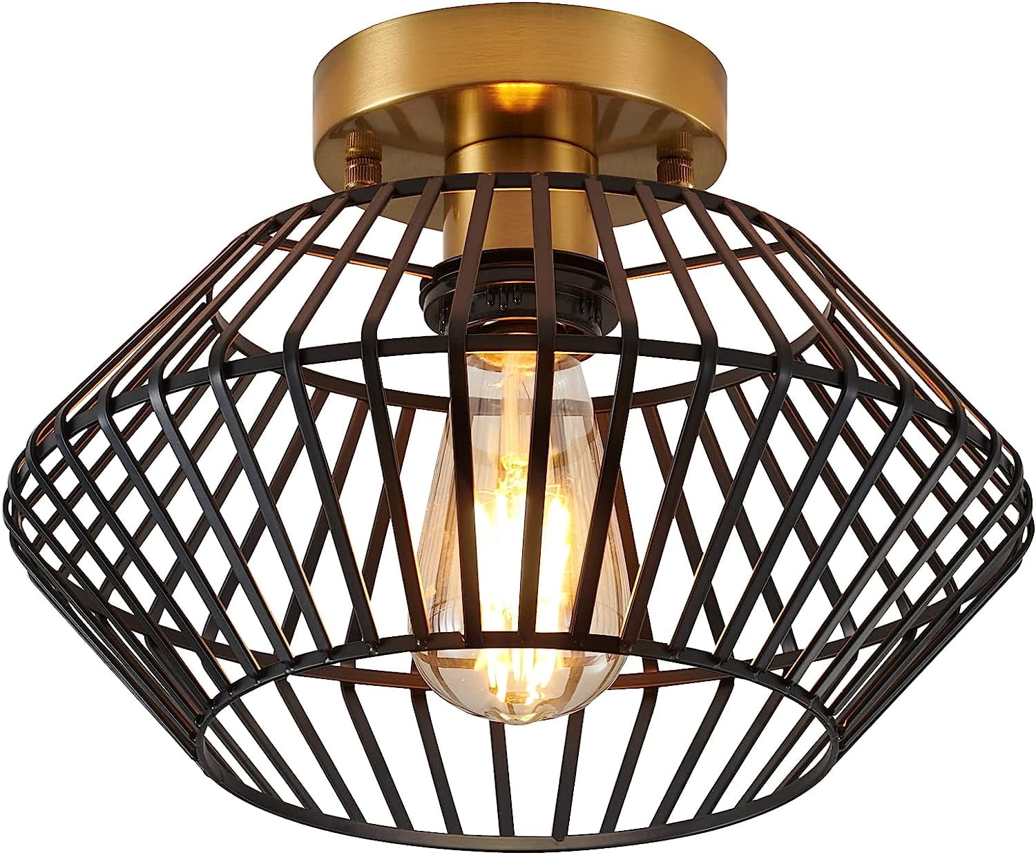 SHMAMT Ceiling Light Fixture, Metal Semi Flush Mount Ceiling Light with