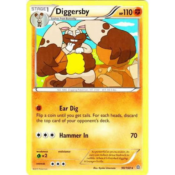 Pokemon Primal Clash Rare Diggersby #90