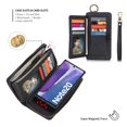thumbnail image 5 of Samsung Galaxy Note20 Wallet Case, Dteck [Woven Pattern] Zipper Purse Phone Case Multi-functional Folio Flip Leather Removable Magnetic Back Cover For Samsung Galaxy Note20 5G, Black, 5 of 12