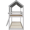 thumbnail image 4 of Harper & Bright Designs Twin Over Twin Wooden House Bed, Bunk Bed with Playhouse, White, 4 of 7