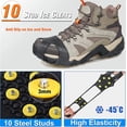 thumbnail image 2 of Ice Snow Cleats for Shoes & Boots, 10-Stud Winter Traction Crampons, Anti-Slip Rubber Slip-on Footwear for Men, Women & Kids – Perfect for Ice Fishing, Hiking, Running & Winter Activities, Size L, 2 of 6