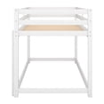 thumbnail image 7 of Tcbosik Floor Bunk Bed Twin Over Twin Size, Wooden Bed Frame with Ladder and Guardrail for Bedroom, Space Saving, No Box Spring Needed, White, 7 of 7