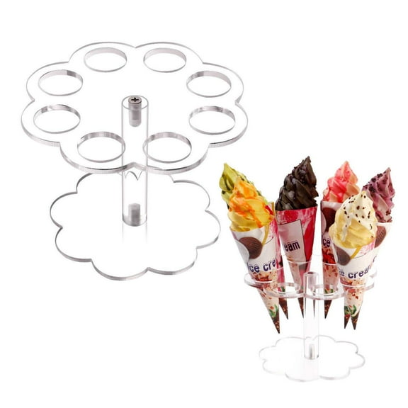 Stand Clear Cotton Candy Stand Display Mini Waffle Cone Displaying Stand Cupcake Cone Holder for Weddings Baby Showers Birthday
