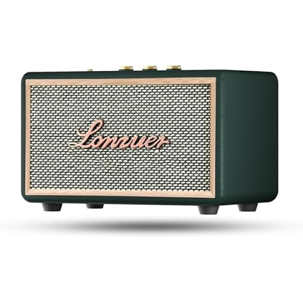 wonima11 Retro Wooden Portable Wireless 10000mAh Battery Loud Bass Subwoofer TWS Bluetooth Speaker with AUX Input, SD Card Slot, USB Port for Outdoor Party (Green)