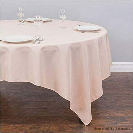 

Linentablecloth 85-Inch Square Polyester Tablecloth Peach