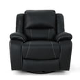 thumbnail image 2 of FFZ 39 inch Faux Leather Manual Swivel Standard Recliner, Black, 2 of 12