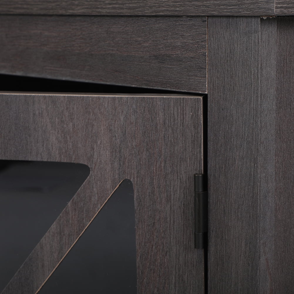 Kadyn Bedside Tables Side End Table with Door Cabinet, Mid Century Modern Nightstand, Dark Gray-1PCS
