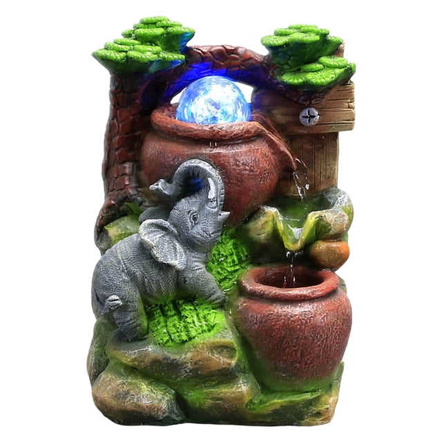 Cascada de fuente de de giratorio con luz LED para exterior / interior J Sunnimix Fuente de la mesa