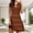 Brown, variant on 2024 Women's Fashion Summer Print Sleeveless Hollow Loop Buckle V Neck Dress Casual Dress (2) Summer Dresses with Pockets Casual Juniors Dresses Beach Dresses for Women Comfy Dresses for Women Summer